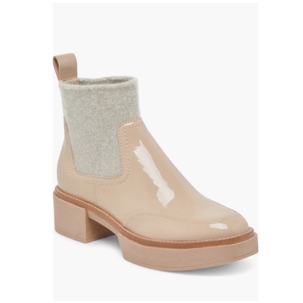 Dolce Vita Saline H2O Waterproof Platform Bootie Dune Patent Leather Women’s 6